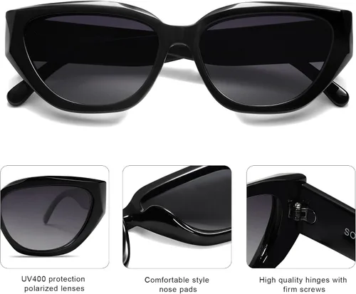 Miniatura 40 de SOJOS Gafas de sol polarizadas de ojo de gato lindo de moda para mujer Cateye SJ2237