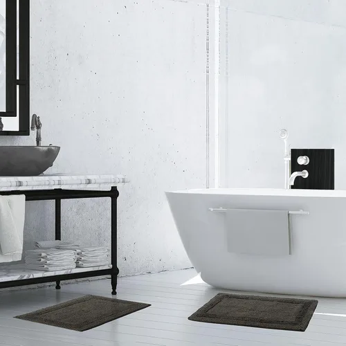 Miniatura 15 de French Connection Stonewash - Alfombra de baño de mezcla de algodón, 20 x 34 pulgadas, color marfil