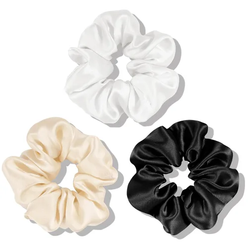Miniatura 12 de OLESILK 100% Seda de Morera - Scrunchies para el cabello, mujeres y niñas, ligas de seda para cabello rizado y con roturas, sin daños, elásticos 3