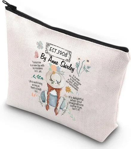 G2TUP Anne Novel Inspire - Bolsa de maquillaje Anne Shirley para fanáticos, regalo de Anne Book Literary, bolsa de cosméticos para amantes de los