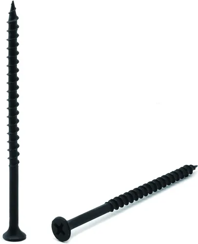 Miniatura 10 de Tornillo de madera de cabeza plana #8 x 5/8" con revestimiento de fosfato negro, 100 piezas, de autorroscado rápido, para paneles de yeso, de SG TZH
