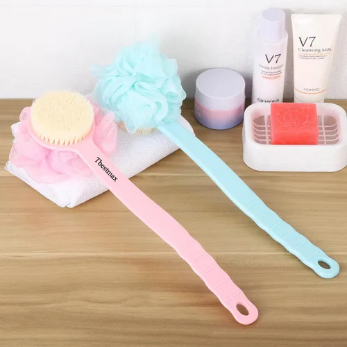 Miniatura 5 de Tbestmax Esponja de esponja para la espalda, cepillo de cuerpo de ducha de mango largo con esponja de malla suave para mujeres, baño exfoliante