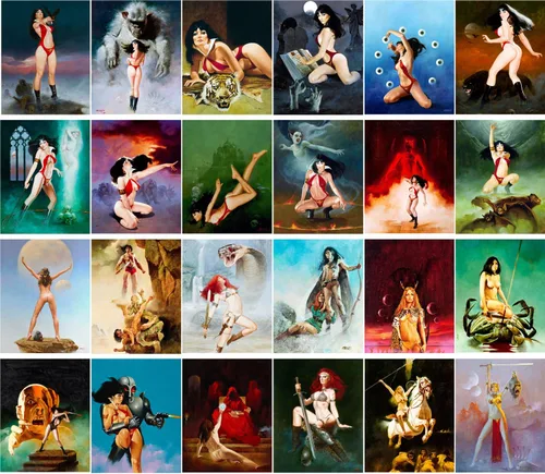 Miniatura 2 de Pegatinas grandes (24 piezas 2.5"x3.5") Vampirella Vintage Fantasy Pinup Comic obras de arte Trece