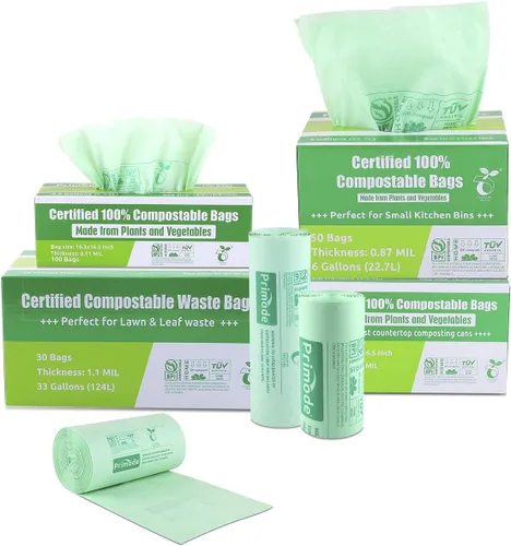 Miniatura 8 de Bolsas de compost, bolsas de basura compostables de 2.6 galones, bolsas compostables 100 bolsas de compost pequeñas para contenedor de encimera