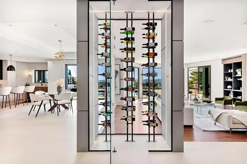 Miniatura 6 de Ultra Wine Racks - Estantería para Vinos de Montaje de Piso a Techo (1 Lado, Profundidad Simple, Negro, Capacidad para 21 Botellas de Vino)