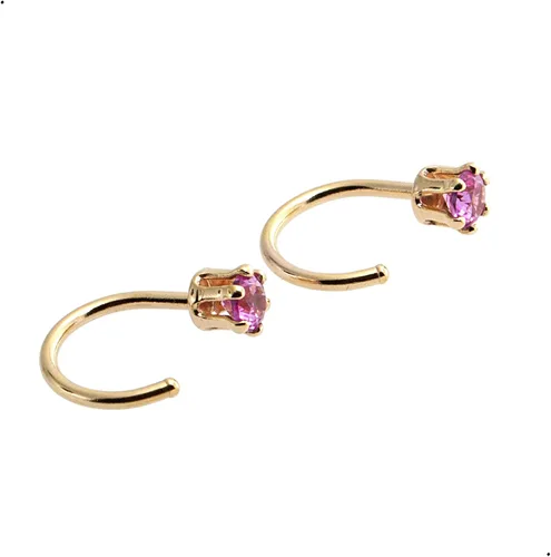 Miniatura 62 de Half Huggie Birthstone Gold Hoop Earrings for Women Tiny Cartilage Stud Piercing Earring Hypoallergenic Earring Screw Back Dainty Hug