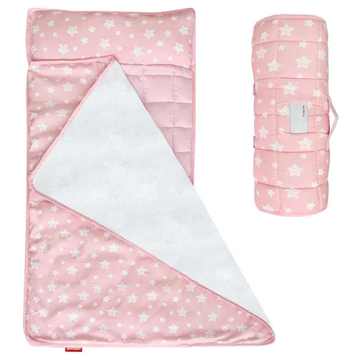 Miniatura 15 de Moonsea Tapete para siesta para niños pequeños con almohada y manta de vellón Minky gris, ligero y suave, perfecto para niños de preescolar