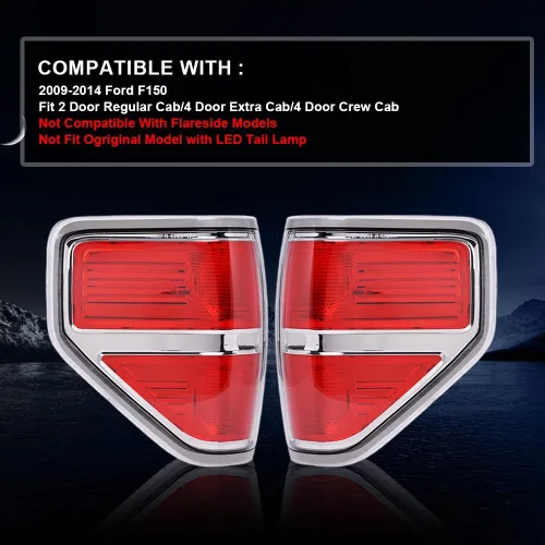 Miniatura 2 de ALLGOOD Luces traseras compatibles con Ford F150 2009 2010 2012 2013 2014 (no compatible con el modelo original con lámpara trasera LED). Par
