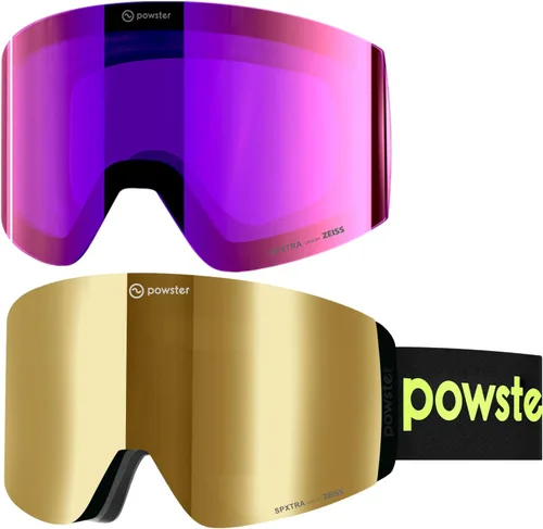 Miniatura 4 de Powster - Gafas de esquí OTG, gafas de snowboard magnéticas, lente intercambiable sin marco, protección UV, antiniebla, para patinaje móvil