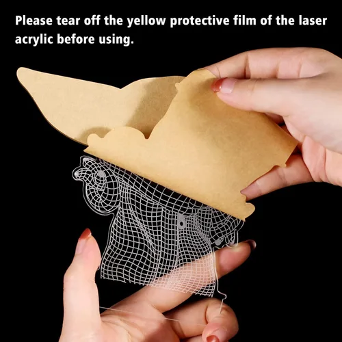 Miniatura 5 de Luz nocturna 3D de Star Wars: lámpara LED Baby Yoda con control remoto y táctil inteligente, lámpara de escritorio LED Yoda Star Wars para Yoda Light