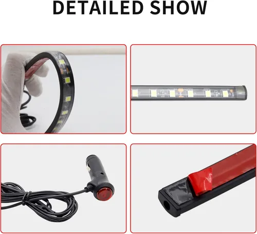 Miniatura 5 de Kit de iluminación ambiental para automóvil, 2 unidades, bajo brillo, con encendedor de cigarrillos, luces LED subterráneas de 12 V, luz