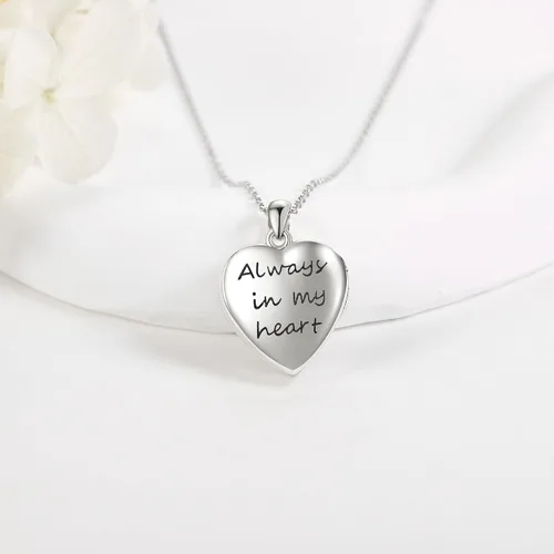 Miniatura 4 de URONE Collar con medallón de corazón de mariposa de plata de ley 925, collar con colgante de mariposa que sostiene fotos medallón de fotos, joyería