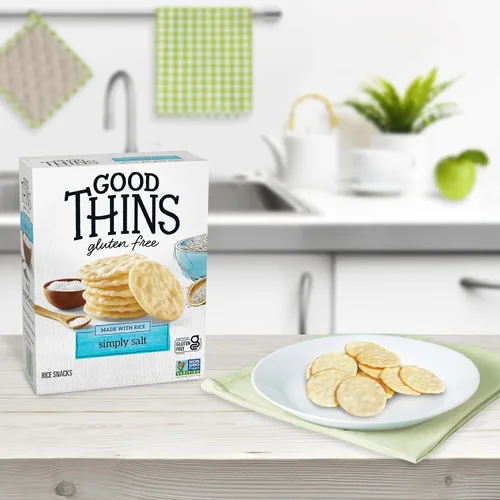 Miniatura 7 de GOOD THINS Galletas de arroz con simplemente sal, galletas de snack sin gluten, 3.5 oz