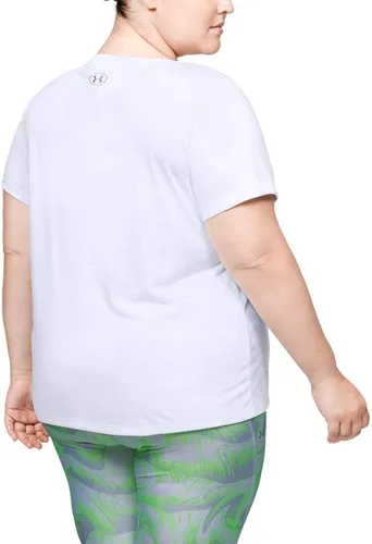Miniatura 3 de Under Armour - Camiseta UA Tech de manga corta y cuello en V para mujer, unicolor
