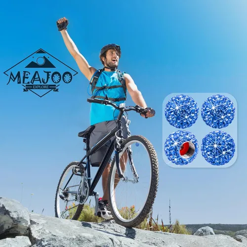 Miniatura 4 de 4 tapas de válvula de vástago de neumático con diamantes de imitación brillantes para mujer, universales para automóviles, SUV, camiones, Azul/claro