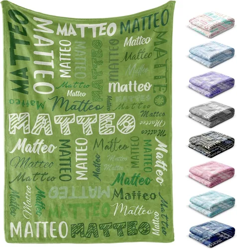 Miniatura 15 de Manta personalizada con nombre, 4 tamaños, manta personalizada para adultos, niños, bebés, regalos personalizados, manta con nombre, Navidad, Día