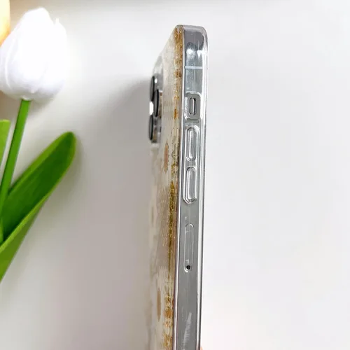 Miniatura 6 de LSEEKA Funda transparente para iPhone 13 Pro Max con diseño de flores reales prensadas, con purpurina, bonito patrón floral blanco, delgada, suave