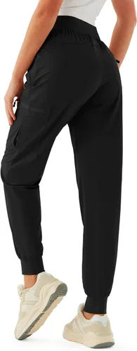 Miniatura 2 de Pantalones deportivos tipo cargo para mujer ligeros de secado rápido para senderismo para exteriores casuales atléticos con bolsillos con cremallera