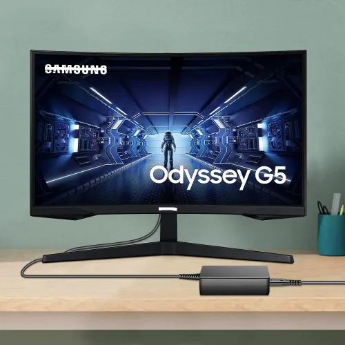 Miniatura 2 de HKY - Adaptador de CA de 19 V para Samsung Odyssey G5 de 27 pulgadas, 32 pulgadas, 34 pulgadas, cargador de monitor de juegos curvo G55C C27G55