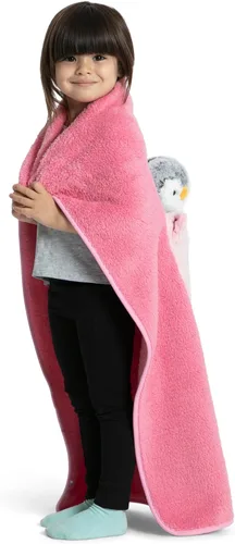 Miniatura 4 de Delta Children Manta Sherpa personalizada con bolsillo de almacenamiento para niños, gato magenta
