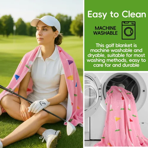 Miniatura 4 de Tegeme Manta de golf de 4 piezas, regalos para mujeres, accesorios divertidos de golf, regalos de franela suave para amantes del golf, jugadores