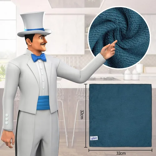 Miniatura 2 de MR.SIGA Paño de limpieza de microfibra, toallas de microfibra multiusos, trapos de limpieza sin rayas, paquete de 12, verde azulado claro