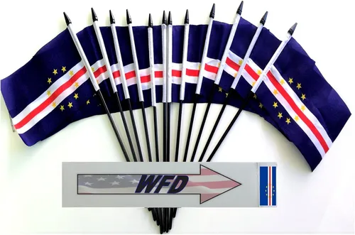 Miniatura 166 de World Flags Direct Banderas en miniatura de poliéster de Afganistán, paquete de 12, decoración de mesa de fiesta, desfiles, 4 x 6 pulgadas, verde