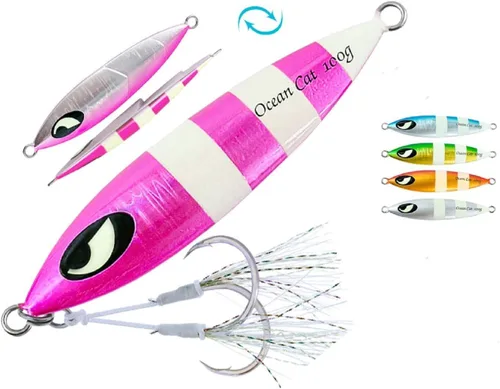 Miniatura 28 de OCEAN CAT Jigs de pesca de agua salada en alta mar Jigging de velocidad de lanzamiento lento señuelos vertical Jigging vertical Plantilla de otoño