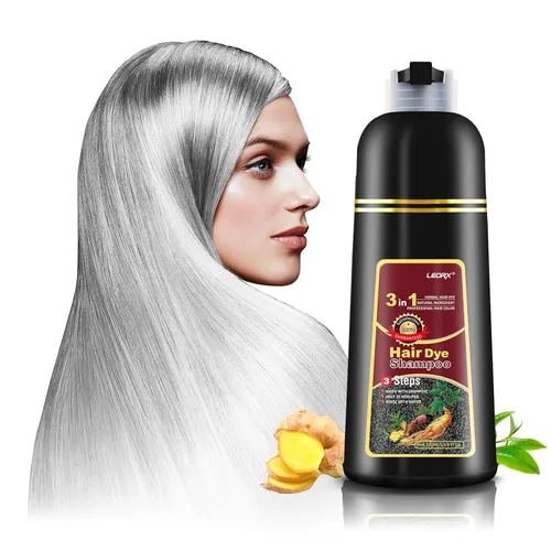 Miniatura 9 de leorx Champú de tinte para el cabello, 3 En 1 Color Miel Claro Champú Tinte para el Cabello Para Refrescar el Cabello Instantáneo Champú Para Light