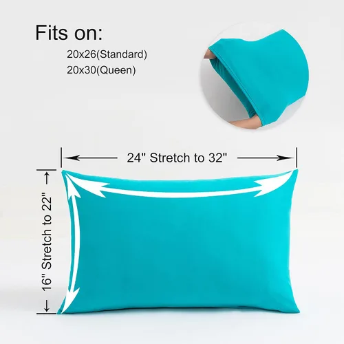 Miniatura 27 de Juego de 2 fundas de almohada pequeñas de punto Jersey Knit para viajes o niños pequeños de 12 x 16 pulgadas, 13 x 18 o 14 x 20 pulgadas, sobre