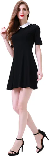 Miniatura 5 de Aphratti - Vestido casual de manga corta para mujer con cuello de Peter Pan