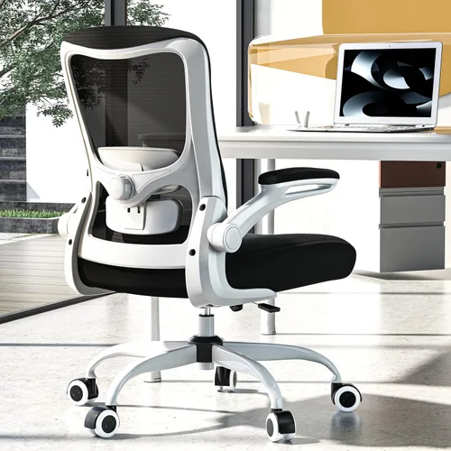 Miniatura 11 de Silla de oficina ergonómica, silla de escritorio con respaldo alto y soporte lumbar ajustable, respaldo de malla transpirable, capacidad de 330