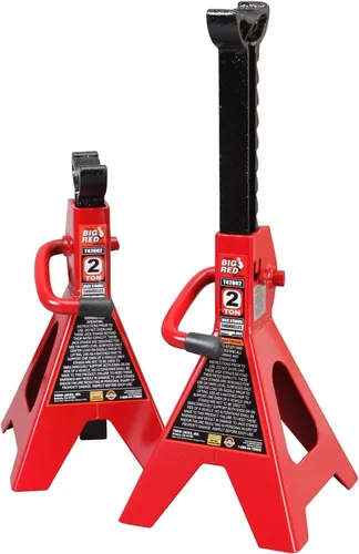 BIG RED AT42002R Torin - Gatos de acero para auto, 2 toneladas (4,000 libras) de capacidad, rojo, 1 par