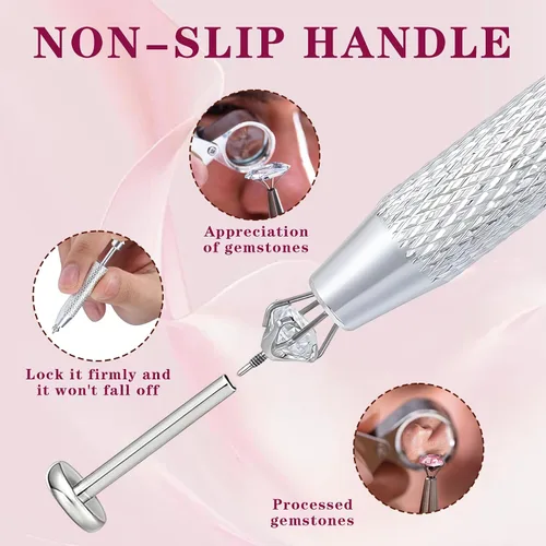 Miniatura 3 de Herramienta de Agarre de Bola Cónica para Perforación para Reemplazo de Joyería - Herramienta Aplicadora de Aretes de Acero Inoxidable con Parte