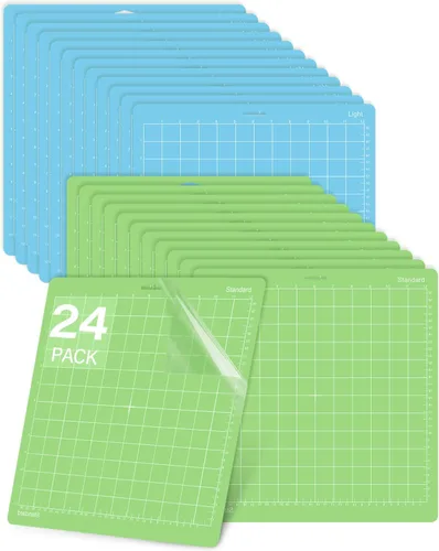 Gwybkq Paquete de 24 alfombrillas de corte de agarre ligero y estándar, 12 x 12 pulgadas, compatibles con máquinas Cricut, perfectas para papel,