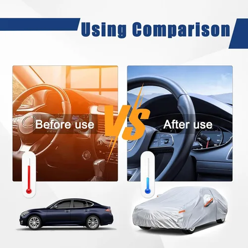 Miniatura 4 de Kayme - Cubierta completa impermeable de 6 capas para automóvil, apta para todo clima, protección para exteriores contra lluvia, rayos ultravioleta