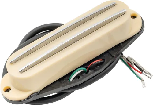 Musiclily Pastilla Humbucker de Doble Carril Caliente de Alta Salida Tamaño de Bobina Simple para Guitarra para Fender Squier Strat, Crema