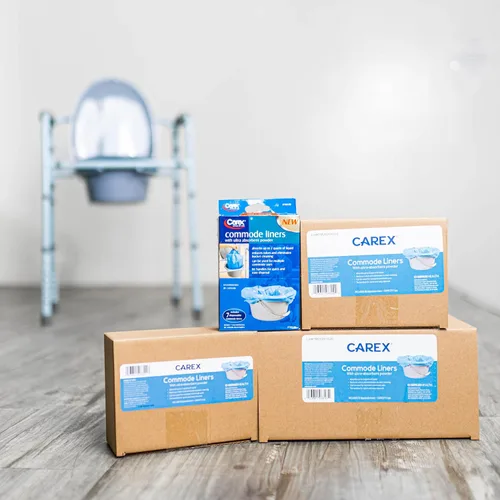Miniatura 9 de Carex Health Brands Commode Liners: se adapta a la mayoría de los inodoros, con polvo absorbente, contiene 2 cuartos de líquido, desechables- 7