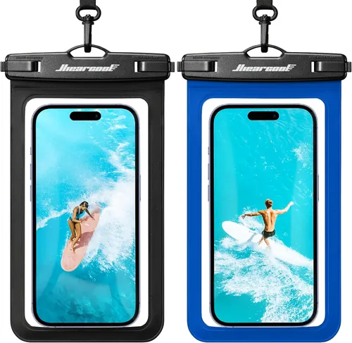 Miniatura 23 de Hiearcool Bolsa impermeable para teléfono, funda impermeable para teléfono con cordón cruzado compatible con iPhone 17, 16, 15, 14, 13 Pro Max de 2