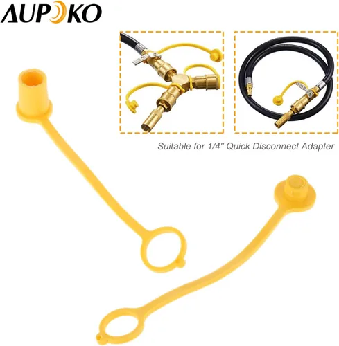 Miniatura 3 de Aupoko Paquete de 3 tapas de tapón de gas natural de propano LP, desconexión rápida de gas de 1/4 pulgadas, conecta la tapa de polvo de goma