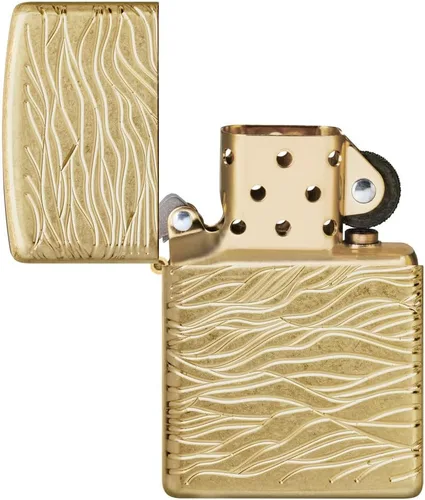 Miniatura 5 de Zippo Encendedor de Bolsillo de Latón Armor Pulido con Diseño de Ondas de Lujo