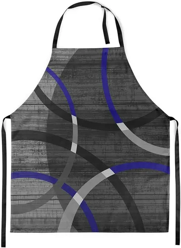 Miniatura 12 de Castle Fairy Delantal de cocina geométrico en espiral, moderno delantal impermeable con rayas simples para adultos (sin bolsillo), 31 x 26 pulgadas
