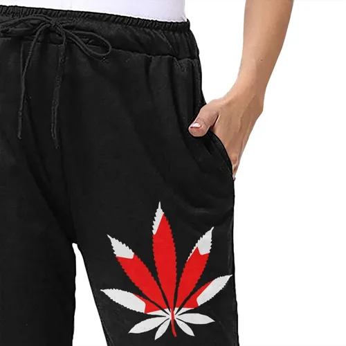 Miniatura 2 de Canada Flag Weed Leaf - Pantalones deportivos de yoga casuales para mujer