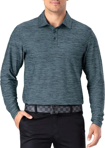 Miniatura 49 de NAVISKIN Camisas polo para hombre, de secado rápido, UPF 50, manga larga y corta, que absorben la humedad