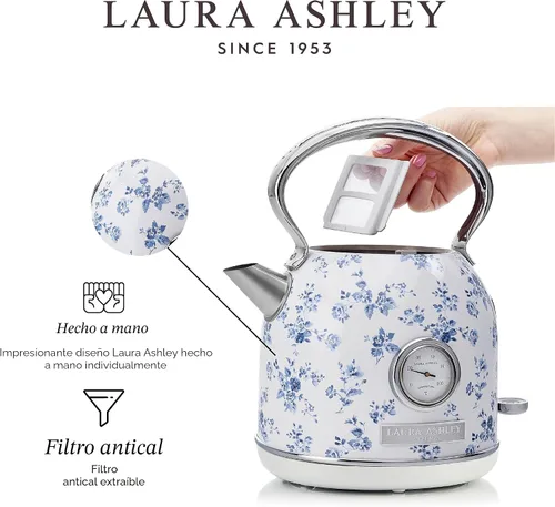 Miniatura 4 de Laura Ashley Hervidor Eléctrico de Acero Inoxidable 1.7 Litros - Hervidor Eléctrico de 1500W de Hervido Rápido para Hervir Agua - Hervidores