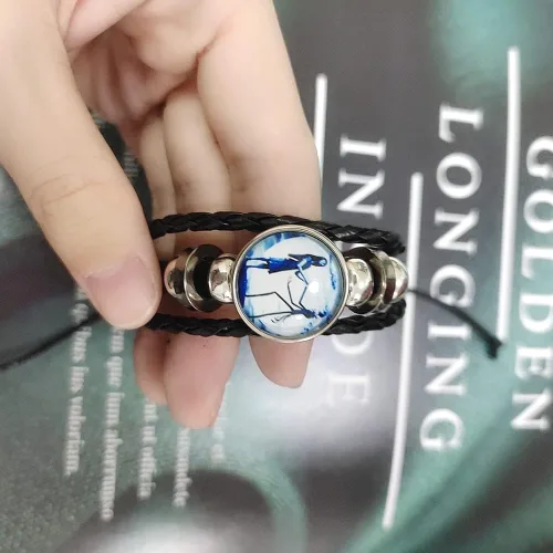 Miniatura 6 de Jack and Sally Pesadilla Antes de Navidad - Pulsera de cuero ajustable tejida a mano con cuentas trenzadas inspiradas a juego para parejas, promesa
