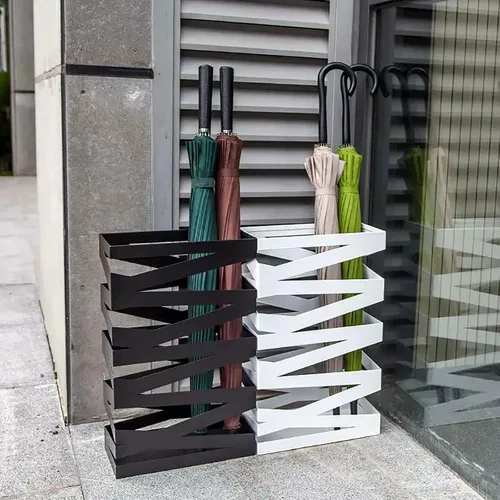 Miniatura 7 de Soporte para paraguas para interiores, geométrico y moderno, de metal, independiente, soporte de almacenamiento para el hogar, oficina, pasillo