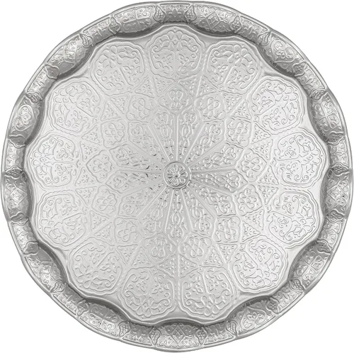 Miniatura 5 de Alisveristime Bandeja turca otomana para servir té y café, 13.60 pulgadas, metal con motivos tradicionales, disponible en cinco