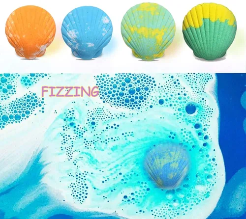Miniatura 7 de Bombas de baño para niños con animales marinos sorpresa en el interior, set de regalo de 20 bombas de baño con forma de concha para niños, bombas