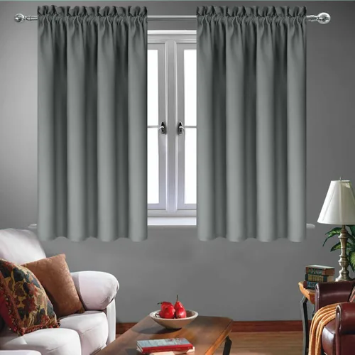 Miniatura 55 de Cortinas de cocina negras Ladity - 2 paneles de cortinas cortas opacas, 36 pulgadas, privacidad, niveles de café, cortinas de granja para ventana